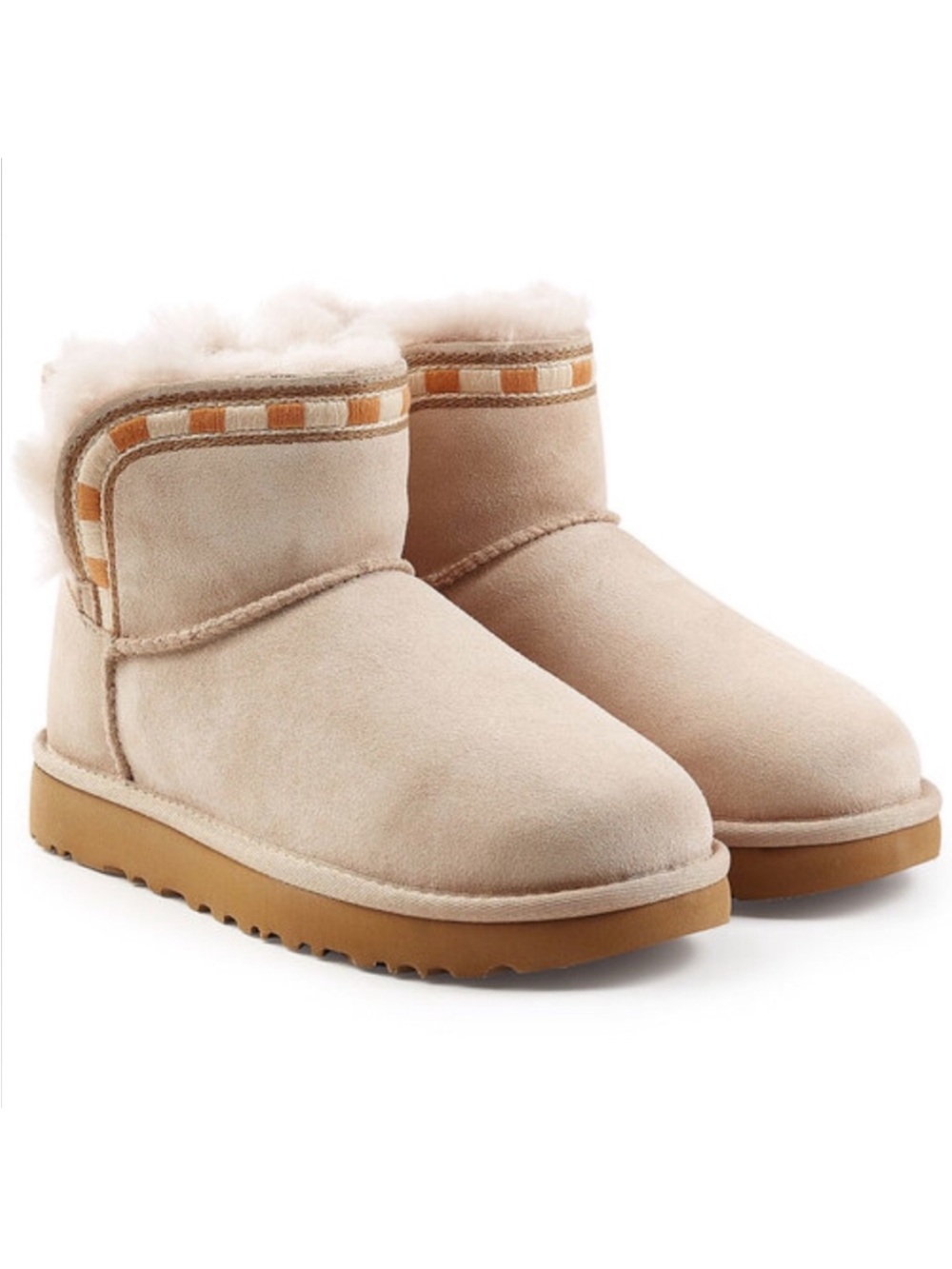 UGG Rosamaria Embroidery Horchata Mini Boots
